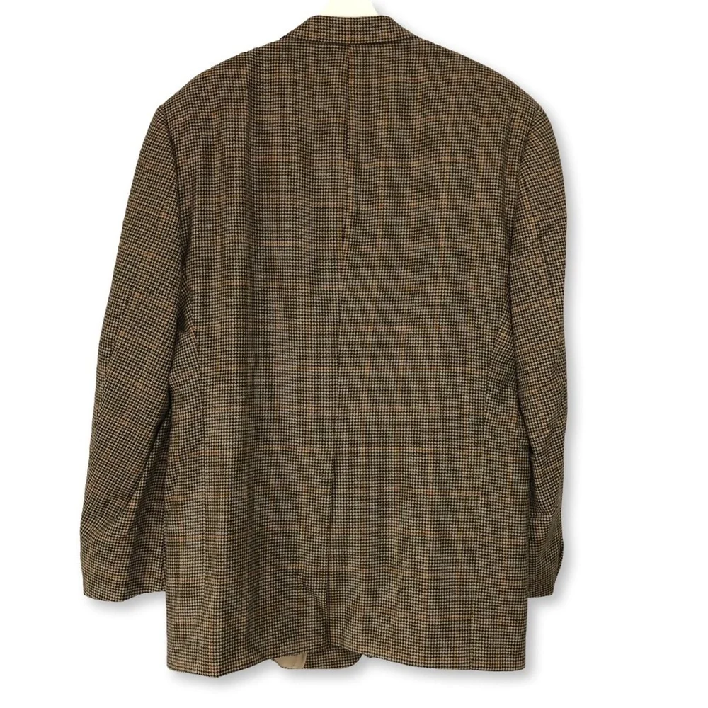 Burberrys Vintage Mens Houndstooth Wool Blazer 46 Long